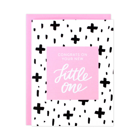 Bold Pattern Baby Girl Card
