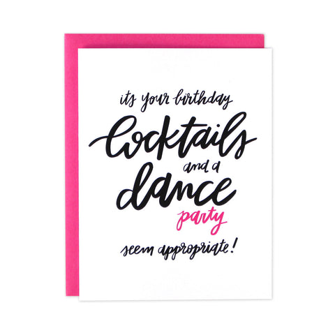 Cocktails & A Dance Party Birthday Card