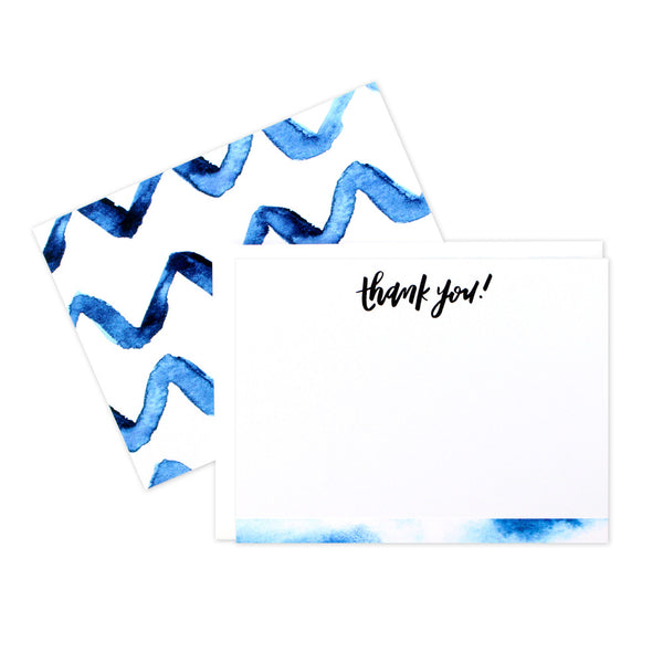 Indigo Thanks Flat Notecards