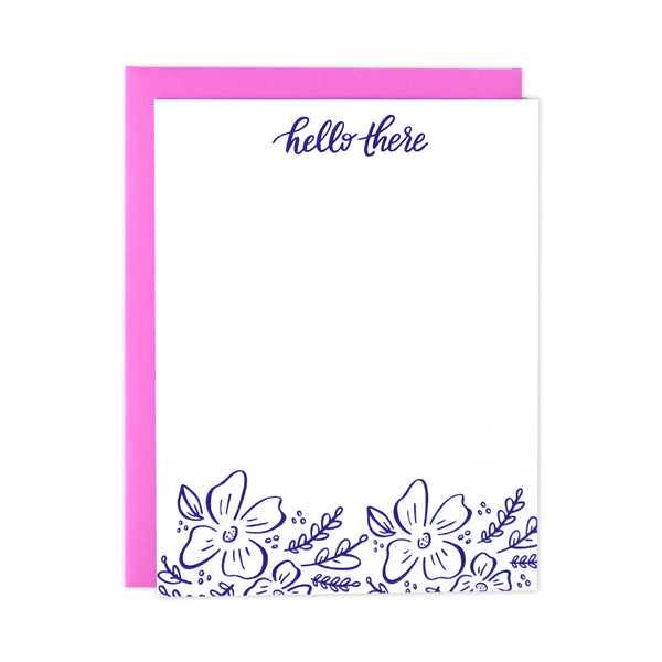 Floral Hello Flat Notecards