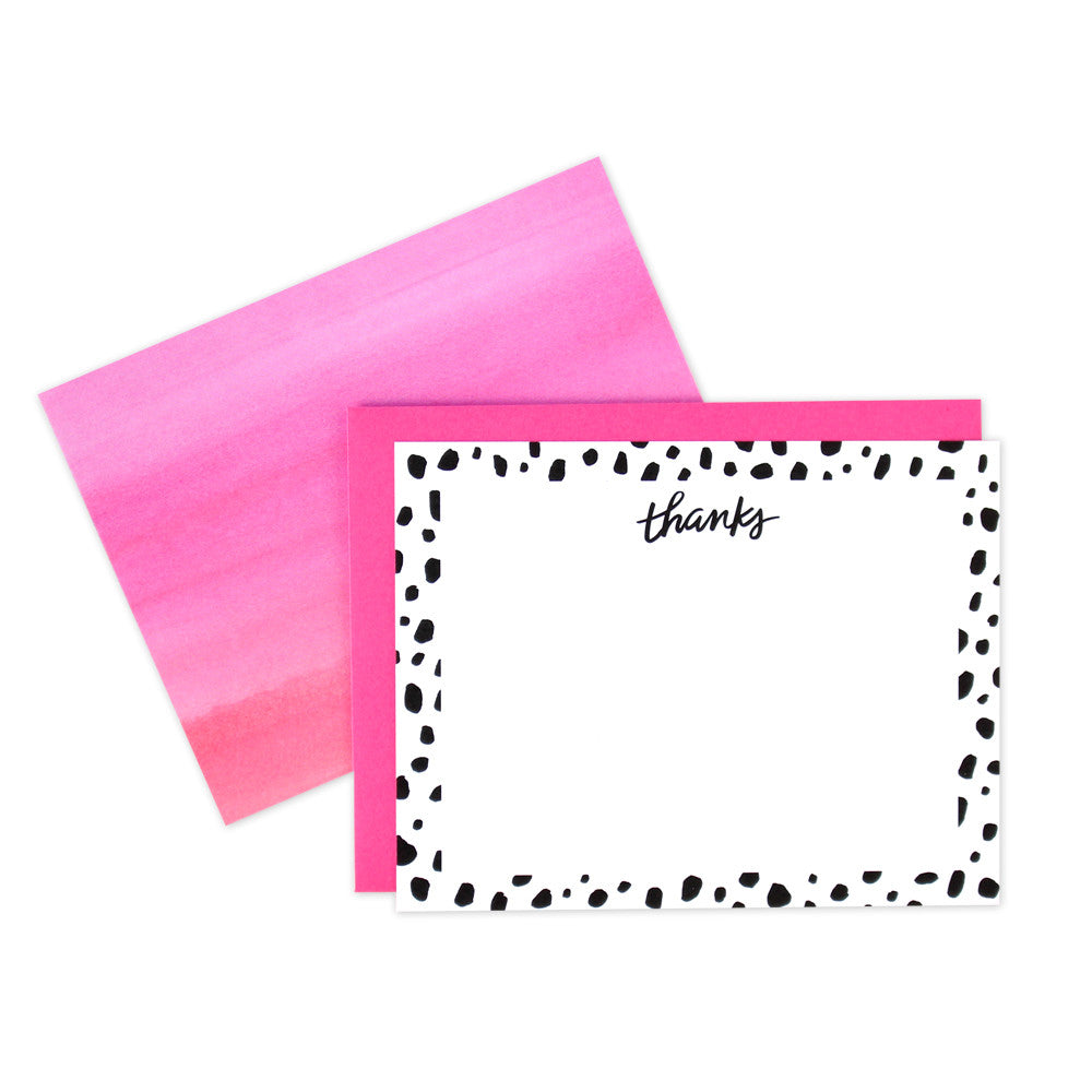 Polka Dot Thanks Flat Notecards